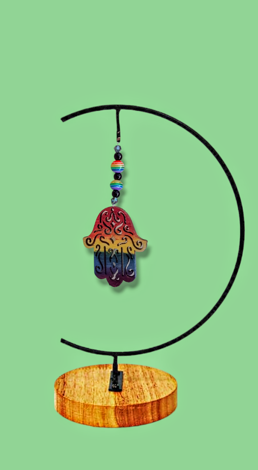 Hamsa & Star of David Hand painted wooden Ornaments