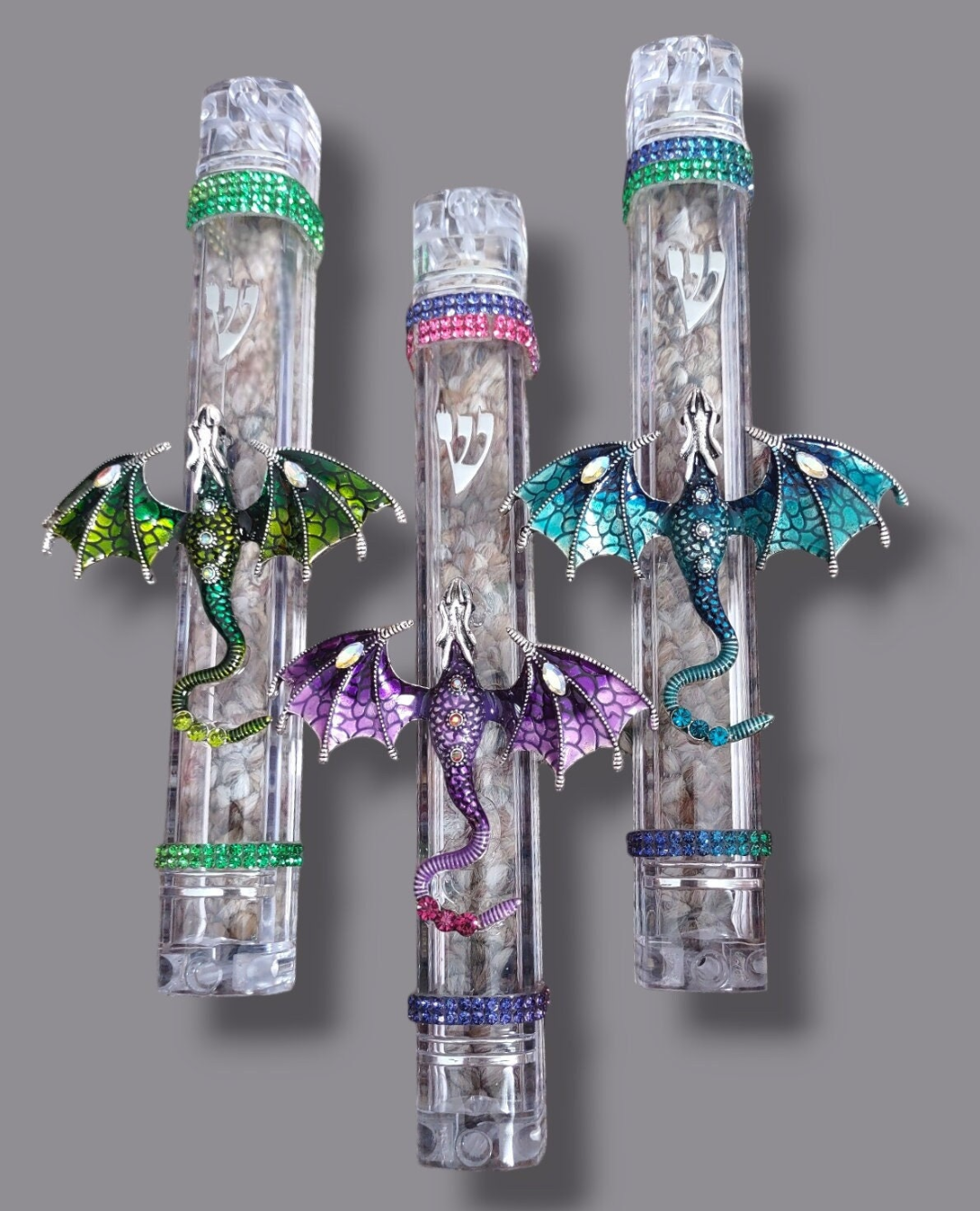 Jeweled Dragon Mezuzah Case