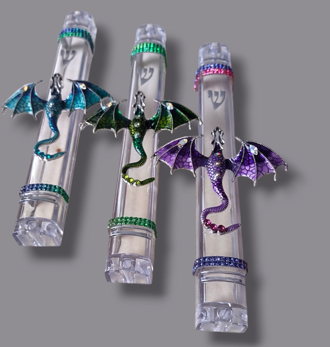 Jeweled Dragon Mezuzah Case