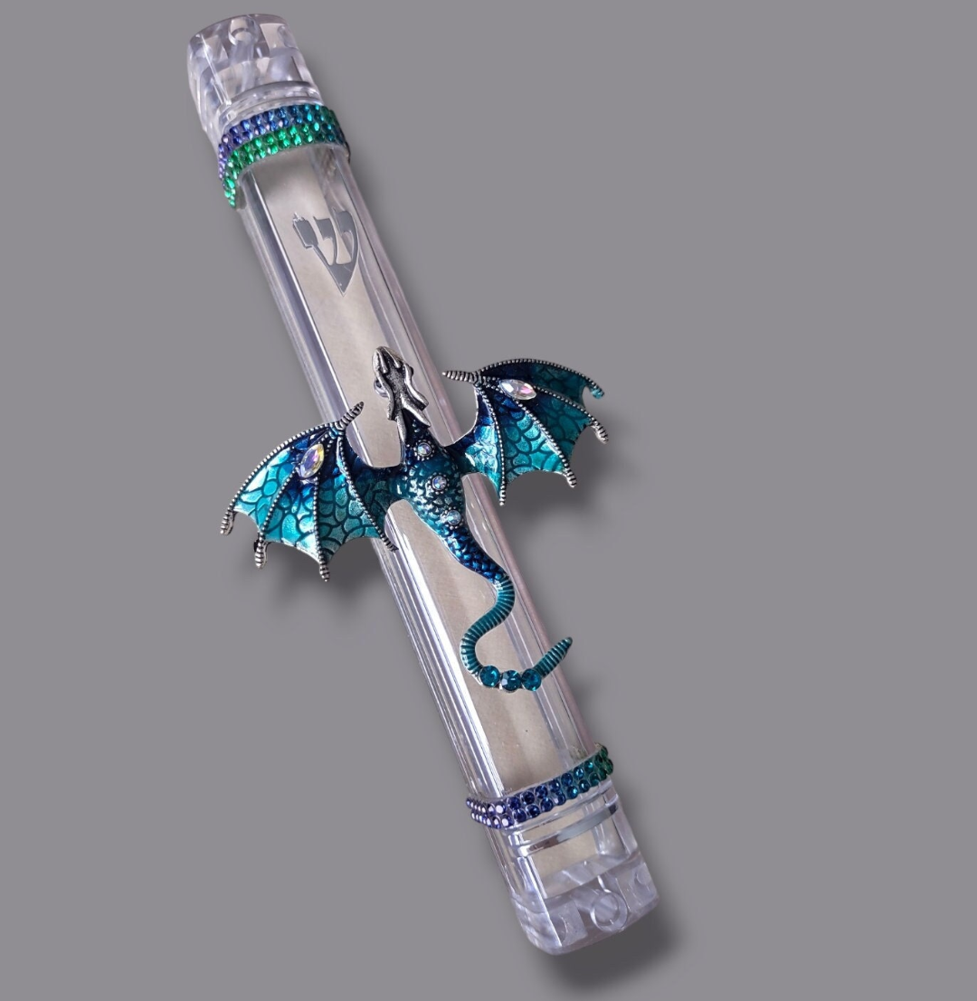 Jeweled Dragon Mezuzah Case