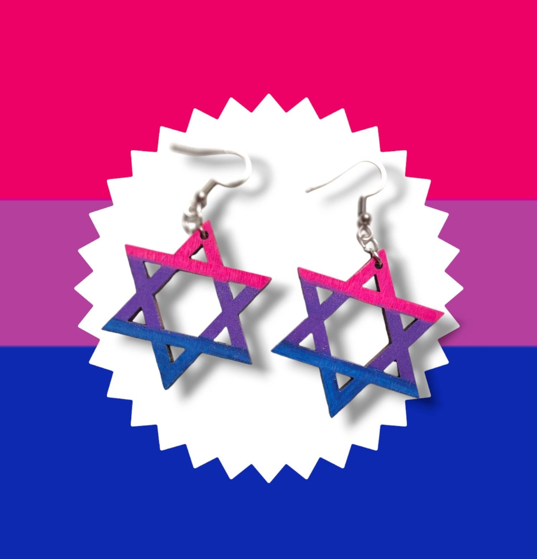 Bisexual Flag Wooden Earrings