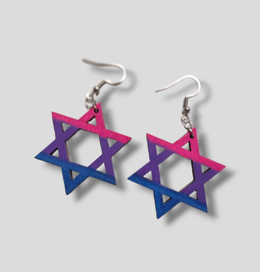 Bisexual Flag Wooden Earrings