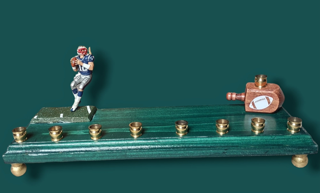 Collectors Edition Tom Brady #12 Patriots Football Menorah