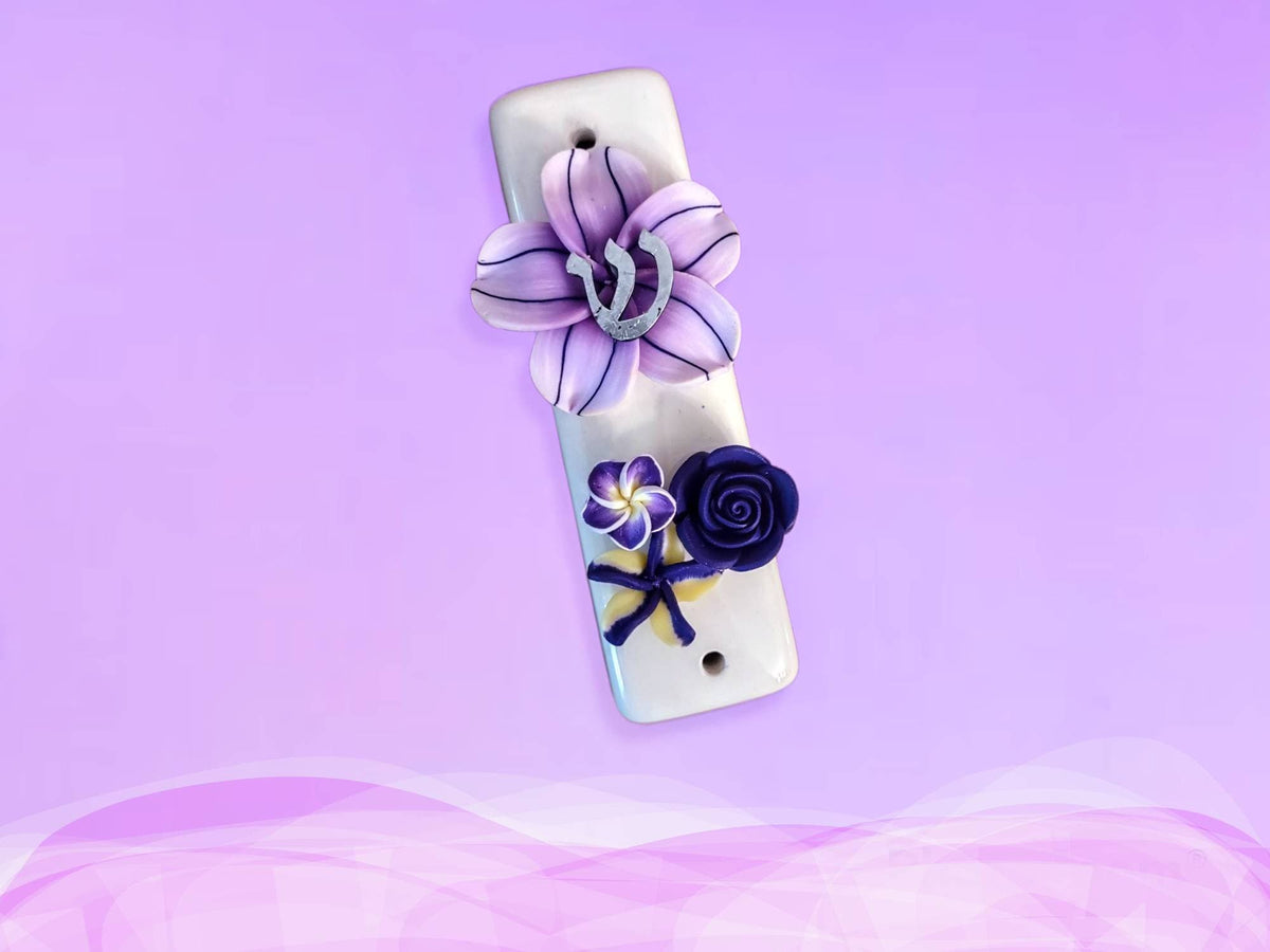 Shalom in Bloom Ceramic Mezuzah