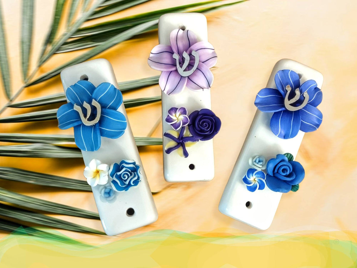 Shalom in Bloom Ceramic Mezuzah