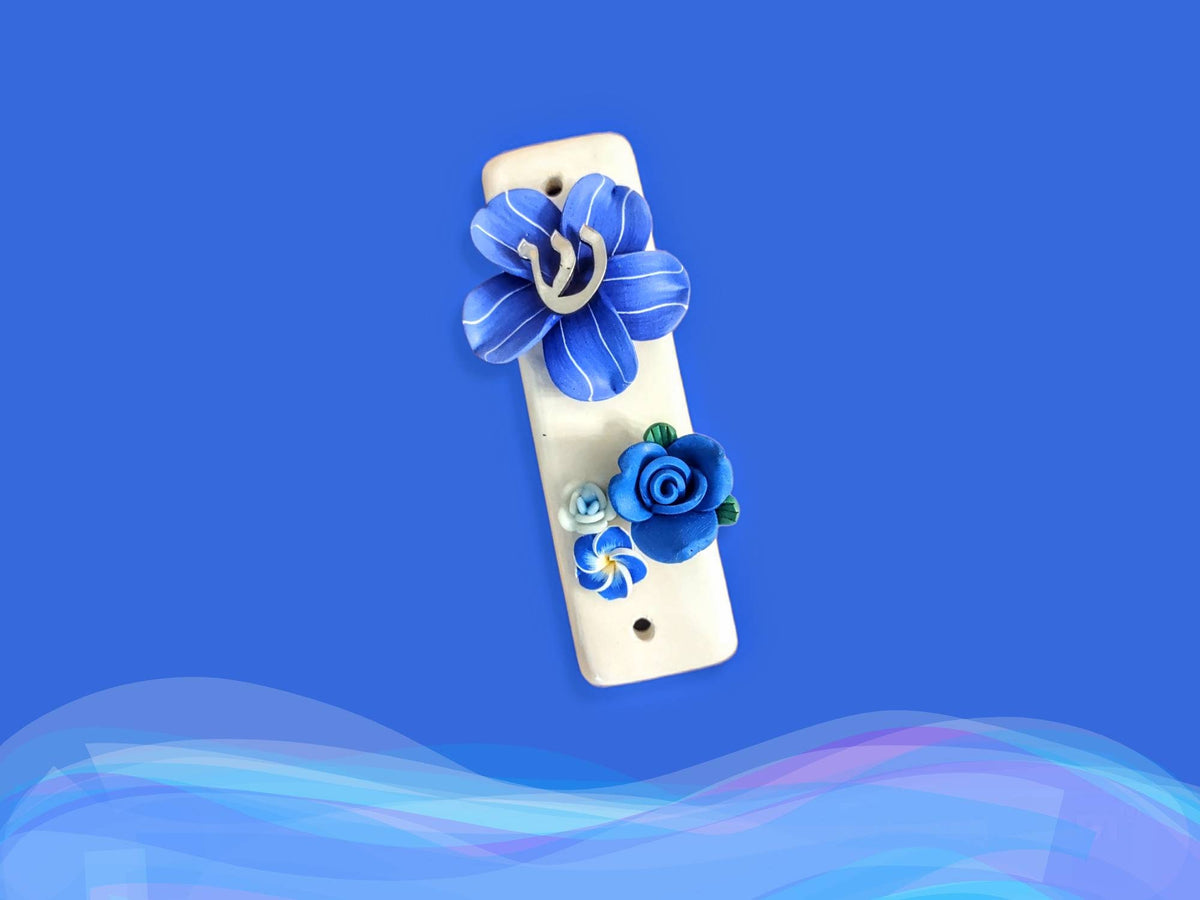 Shalom in Bloom Ceramic Mezuzah
