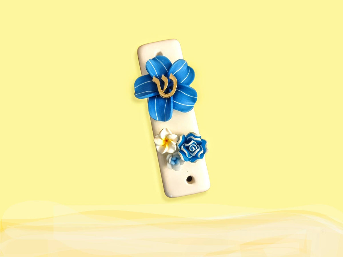 Shalom in Bloom Ceramic Mezuzah