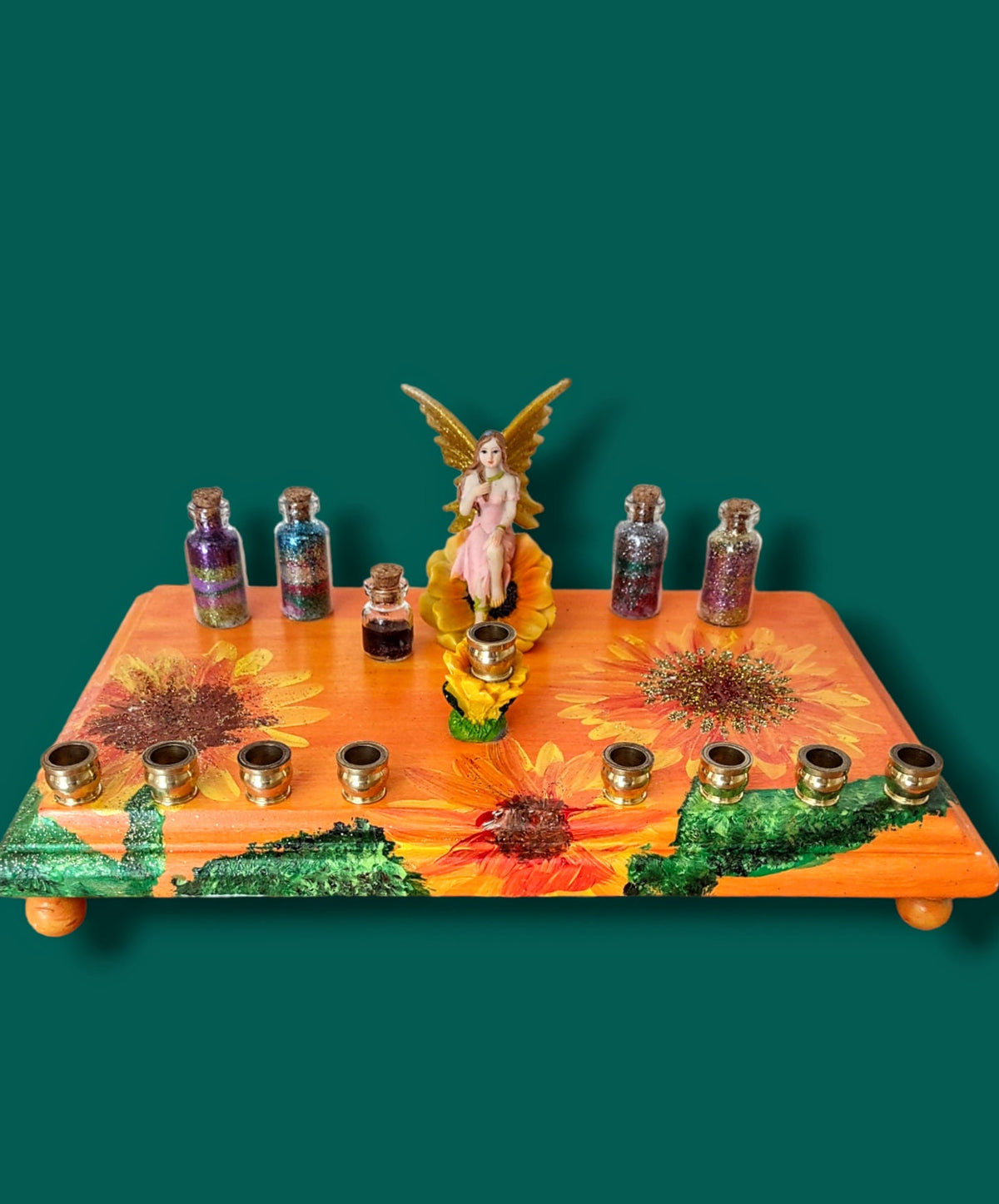 Fairy flower Menorah whimsical Judaica Jewish Hanukah gift