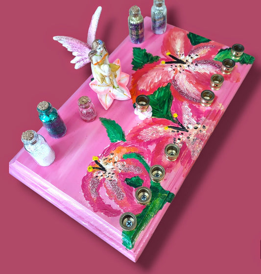 Fairy flower Menorah whimsical Judaica Jewish Hanukah gift