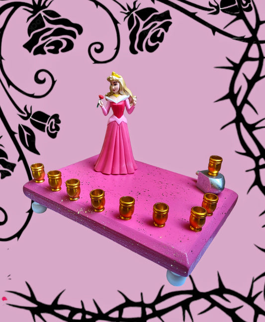 Princess Menorah Classic Disney Judaica Hannukah Sleeping Beauty Princess Aurora Rose