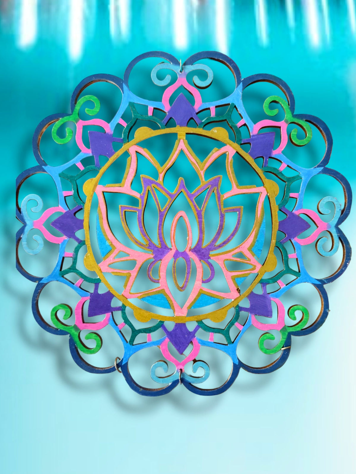 Lotus flower mandala meditation suncatcher Crystal spinning hanging decorations
