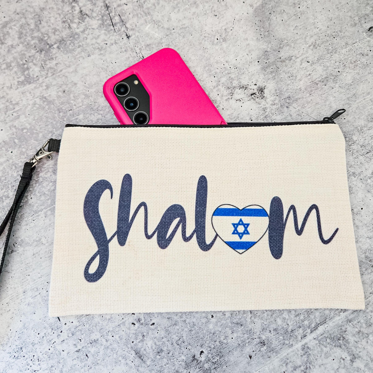 Running on Jewish Guilt Zippered Pouch - Caffeine, Cold Brew, Challah