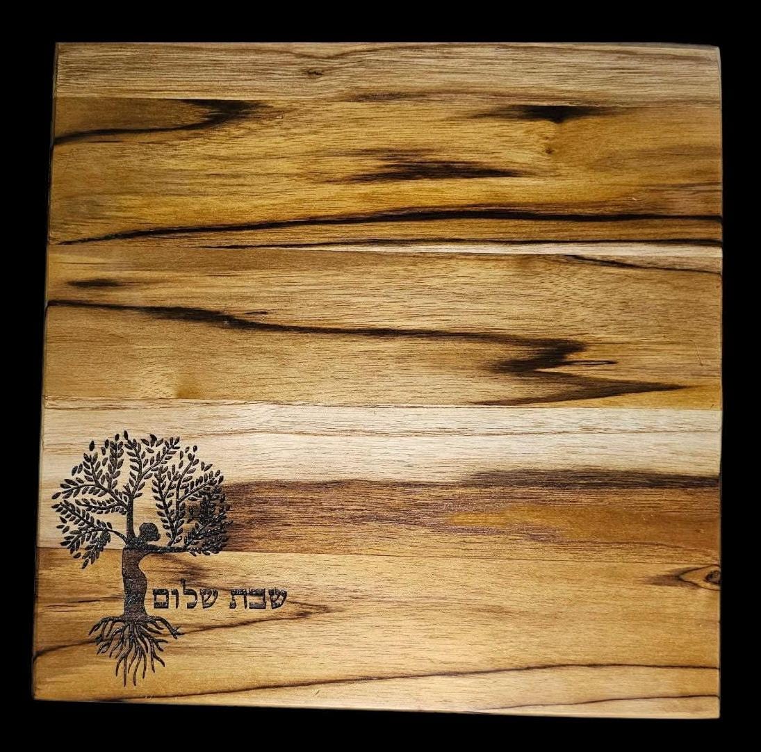 Feminine Tree of Life Teak Challah Board