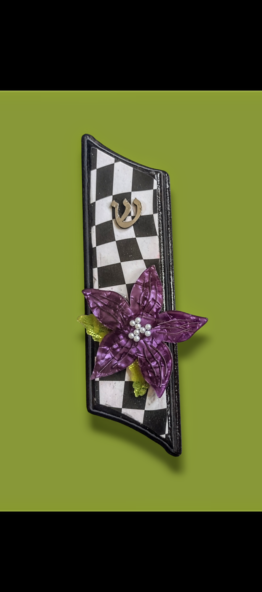 Violet Bloom | Checkered & Charmed Mezuzah