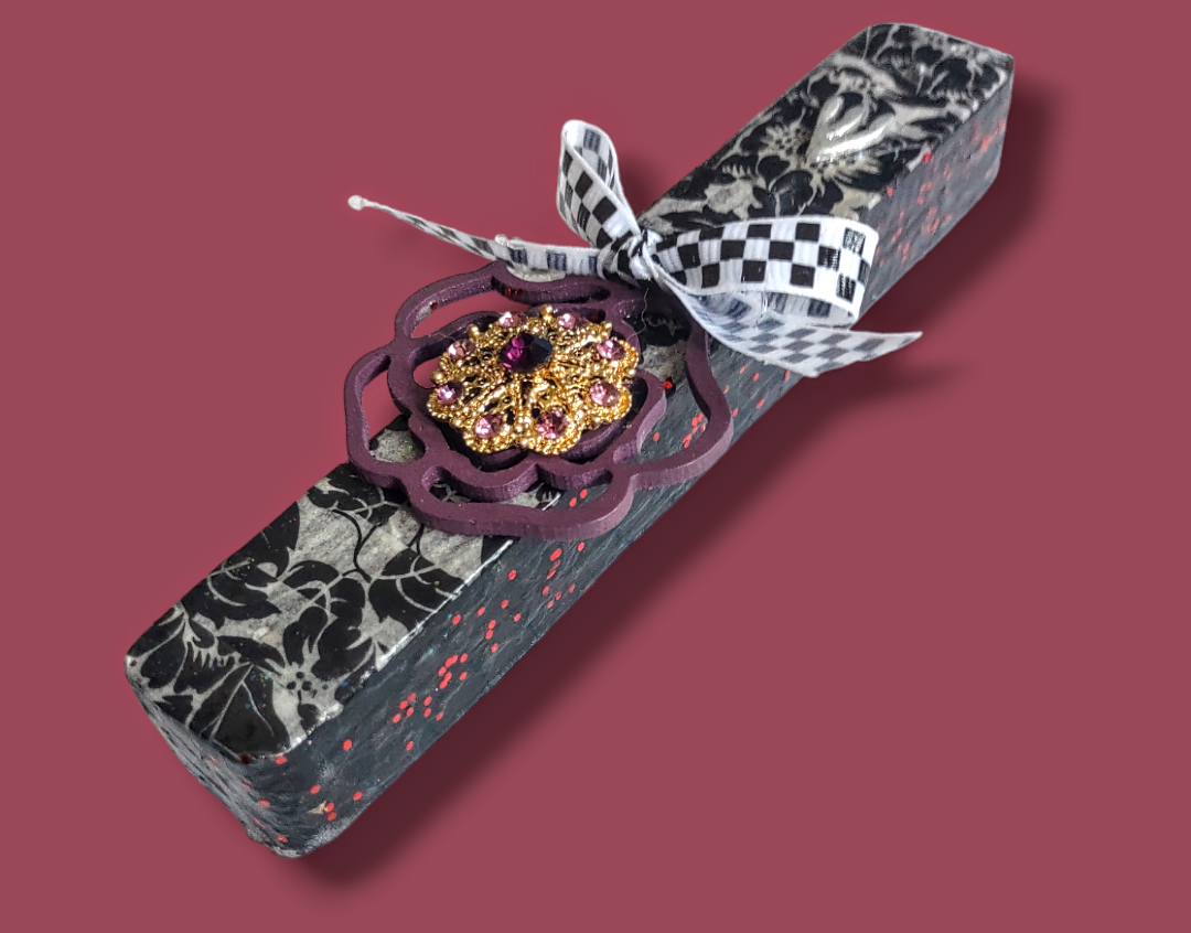 Vintage Jewel Mixed Media Mezuzah Case