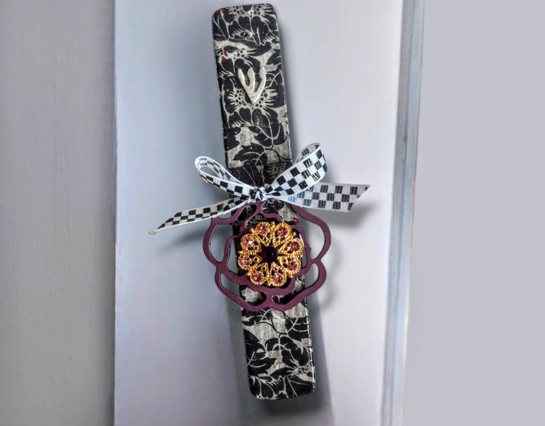 Vintage Jewel Mixed Media Mezuzah Case