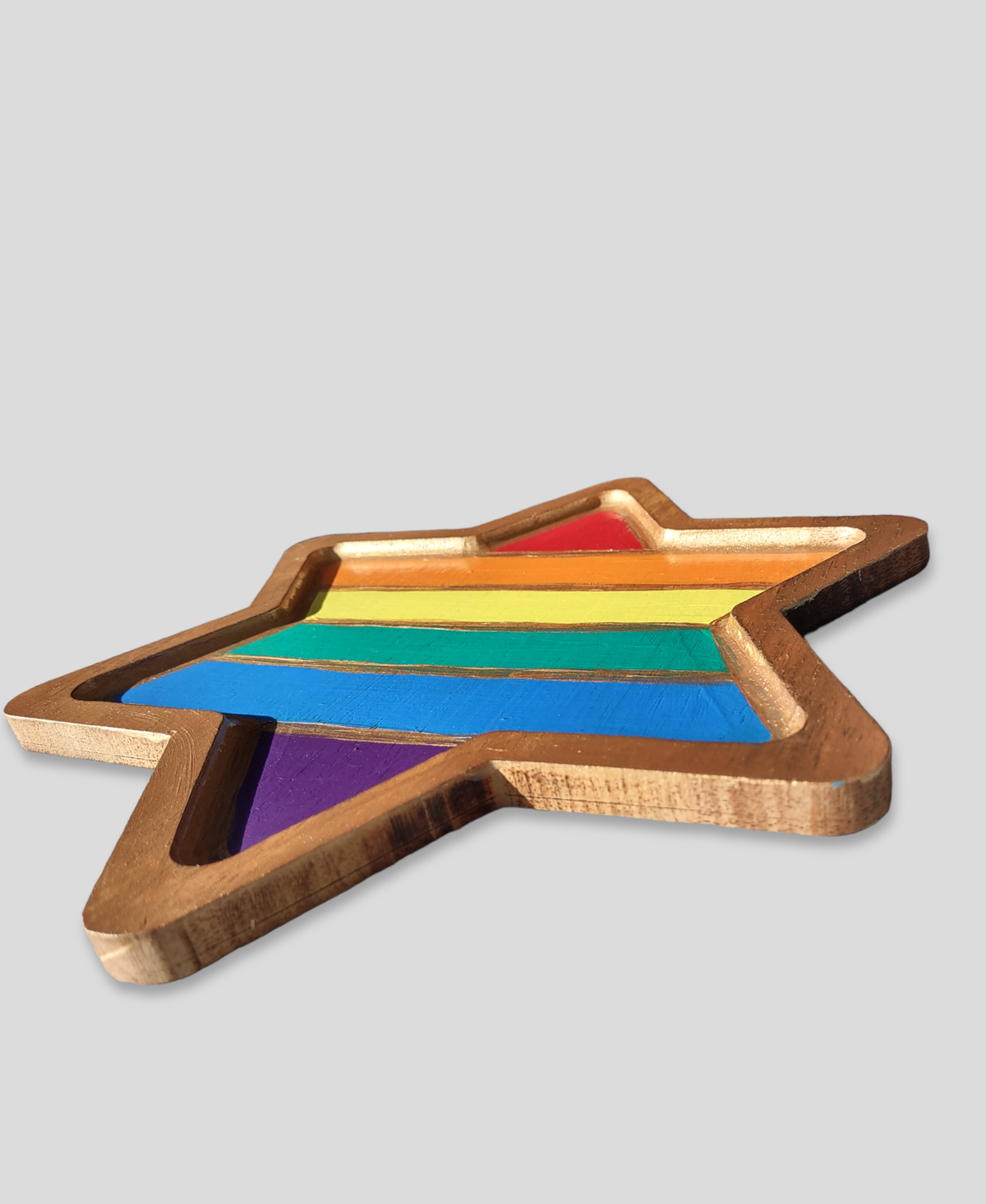 Chasing Rainbows Star Serving Tray – Hand-Painted Rainbow Star of David Tray
