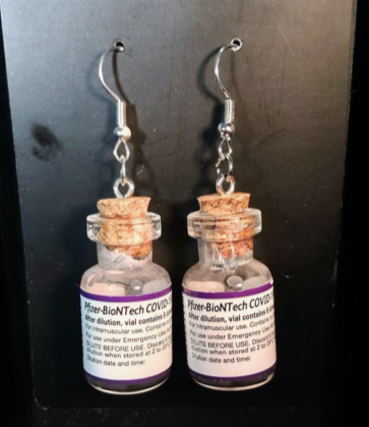 Authentic Pfizer COVID-19 Vaccine Vial Earrings | Science Is Real Collection
