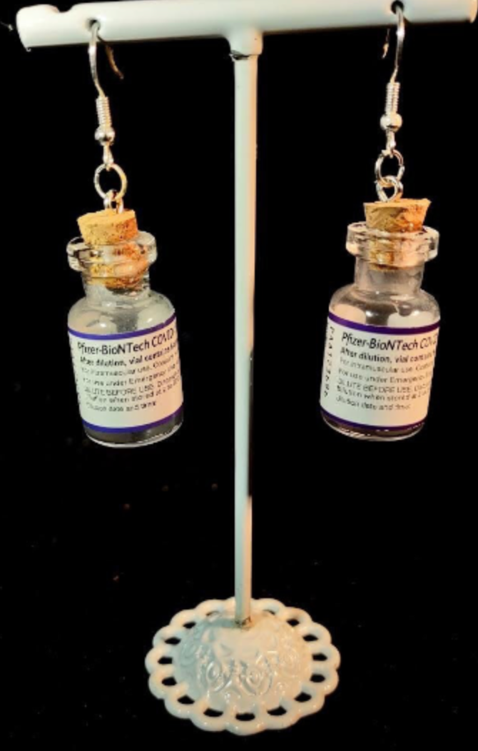 Authentic Pfizer COVID-19 Vaccine Vial Earrings | Science Is Real Collection