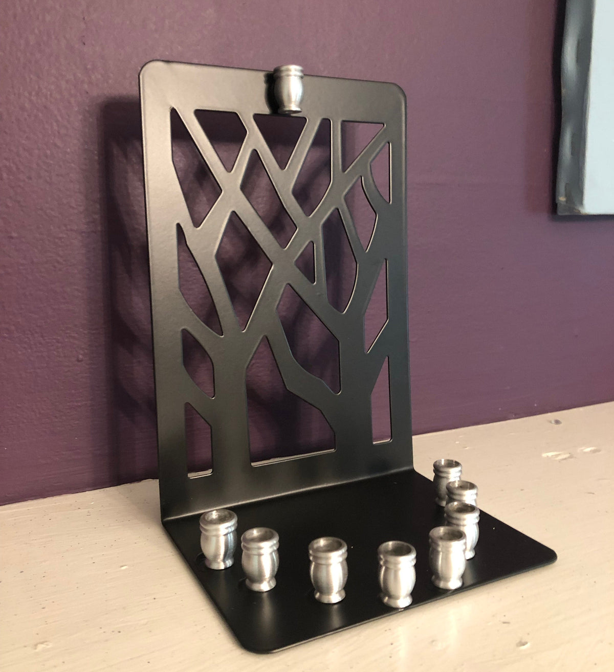 Branches of Light Menorah – One-of-a-Kind Repurposed Metal Hanukkiah