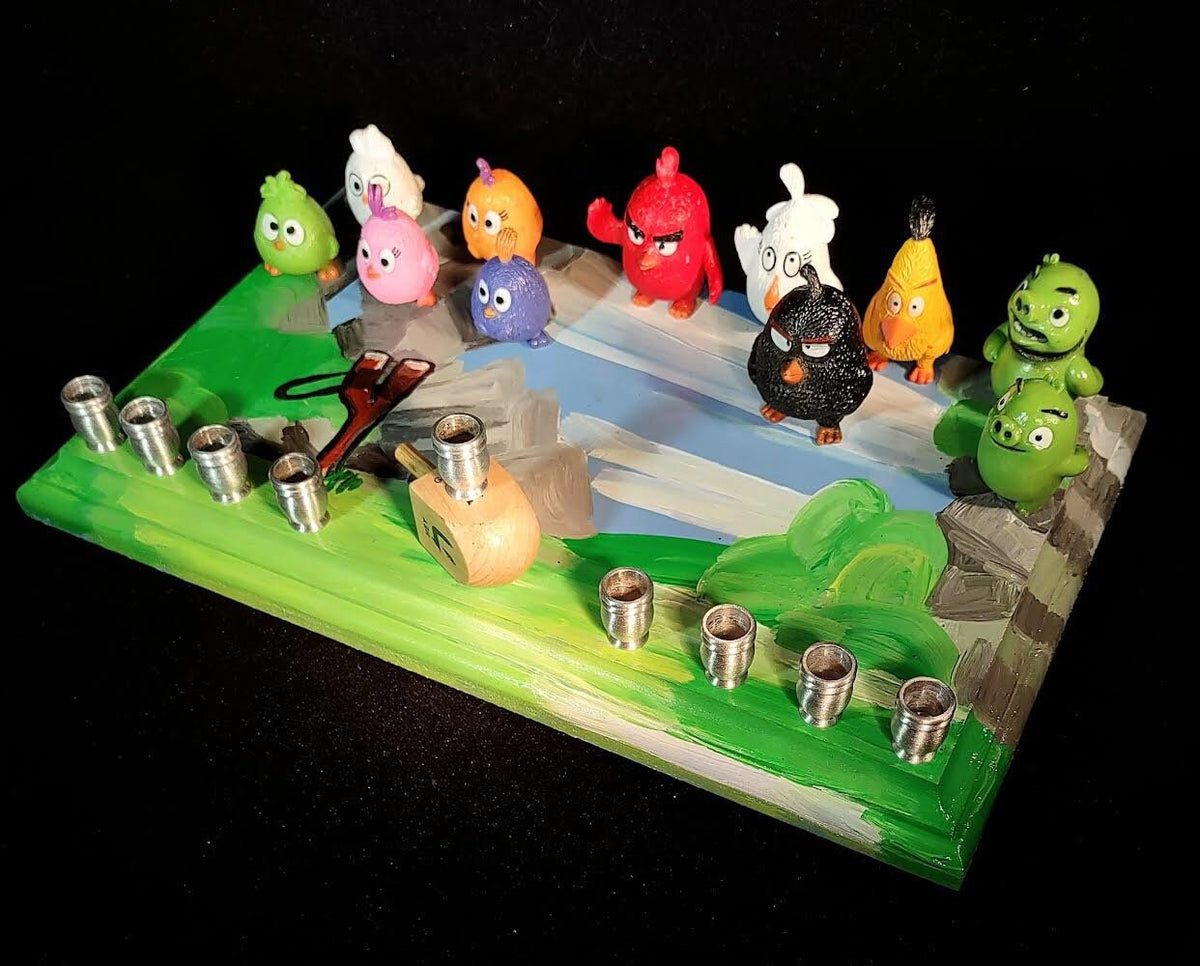 Angry Birds Menorah – One-of-a-Kind Hand-Painted Hanukkah Menorah
