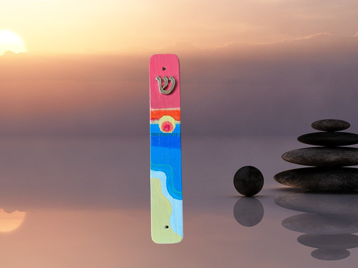 Shalom Shores Hand-Painted Mezuzah