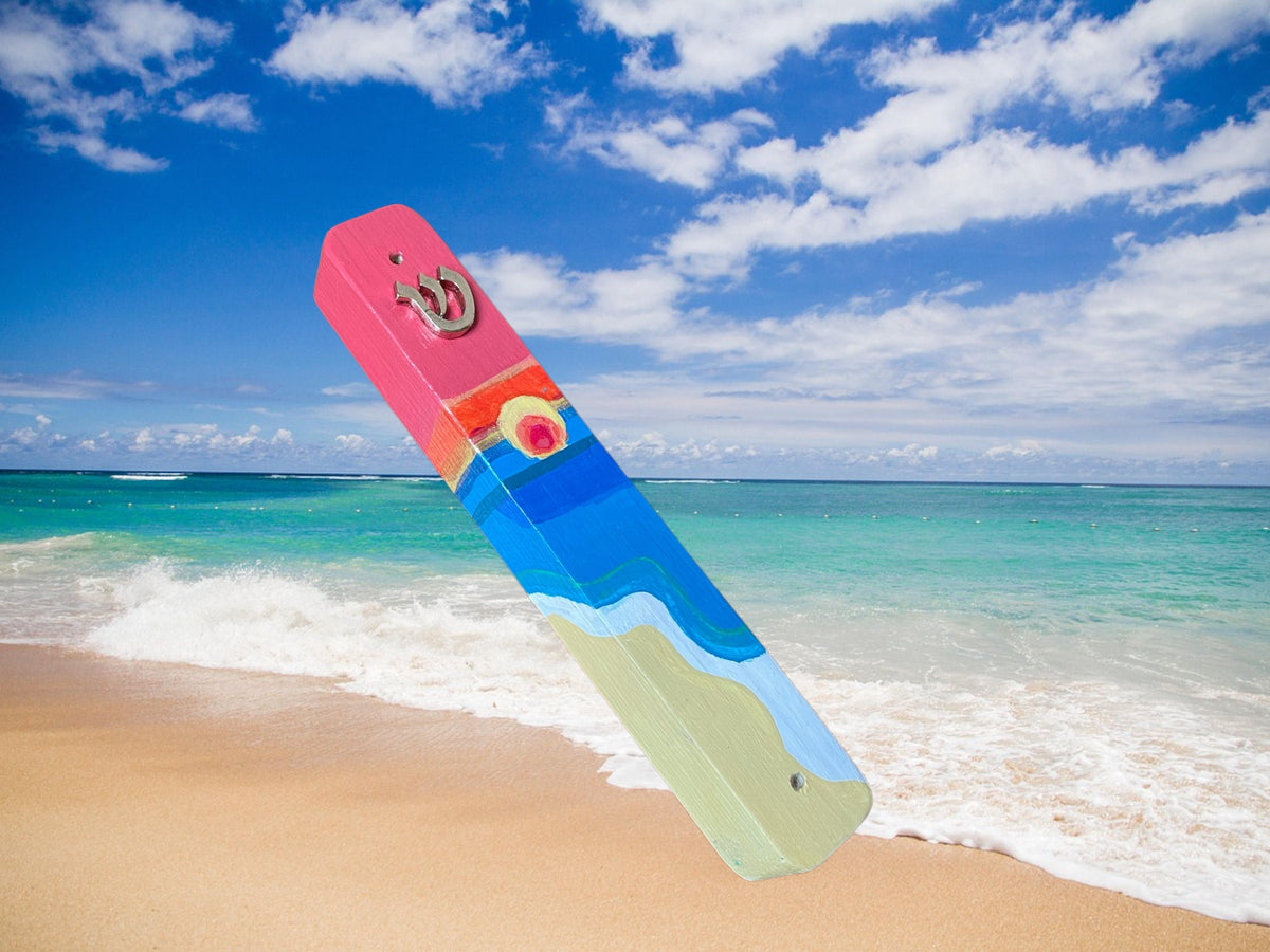 Shalom Shores Hand-Painted Mezuzah